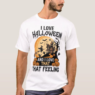 Camiseta Casa Assombrada do Amor no Halloween Lua Bruxa Abó