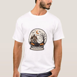 Camiseta Casa Assombrada Globo de Neve Halloween