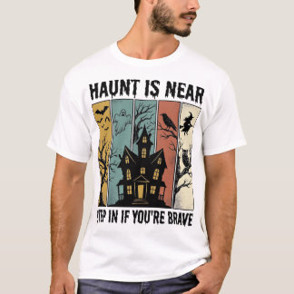 Camiseta Casa Assombrada Halloween Gravura Vintage Assustad