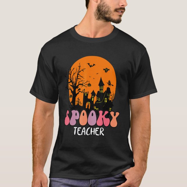 Camiseta Casa Assombrada Lua Noite Groovy Espiritual Profes (Frente)