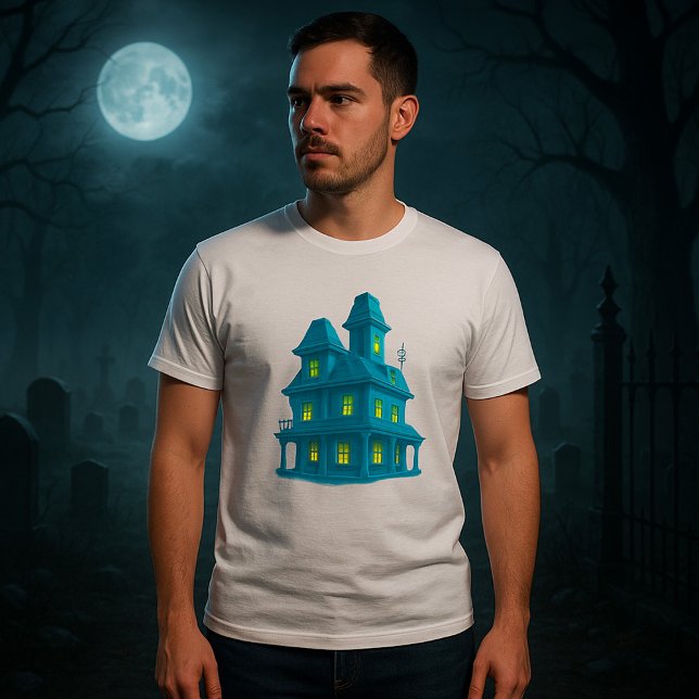 Camiseta Casa Assombrada Mansão Assustadora de Halloween (Criador carregado)