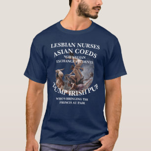 CAMISETA CASA BRANCA DE TUMP COEDES ASIÁTICAS NORUEGUESES T