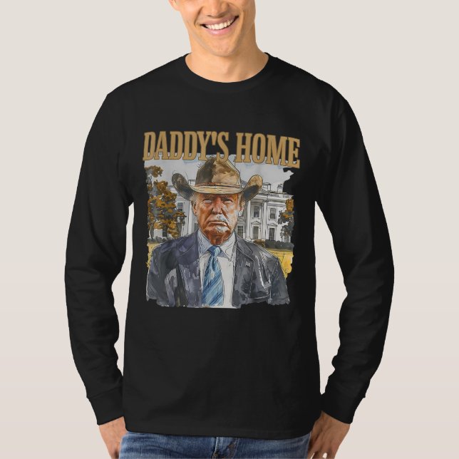 Camiseta Casa Branca do Pai Ocidental Trump Cowboy (Frente)