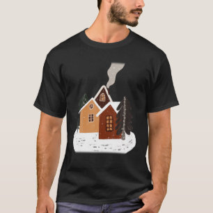 Camiseta Casa Cozy No Inverno No Natal