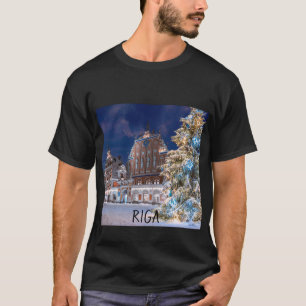 Camiseta Casa da árvore de Natal e dos Blackhead em Riga T-