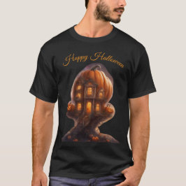 Camiseta Casa de árvore de abóbora caprichosa Feliz Dia das