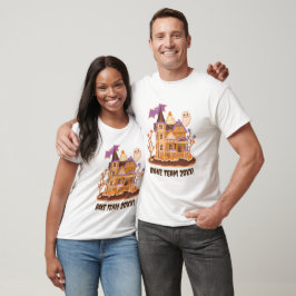 Camiseta Casa de Assombração de Halloween de Pão de Mel
