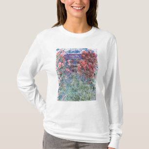Camiseta Casa de Claude Monet em Giverny sob os rosas