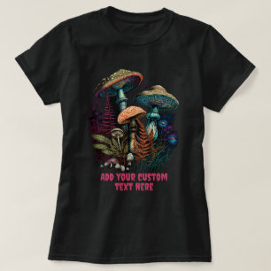 Camiseta Casa de Cogumelo Fofa Floral, Amantes de Cogumelos