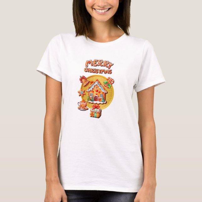 Camiseta Casa de Doces de Natal e Ano Novo (Frente)