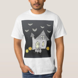 Camiseta Casa De Halloween, Gatos Pretos, Morcegos