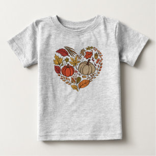 Camiseta Casa de Outono com Coração de Abóbora e Dia de Açã