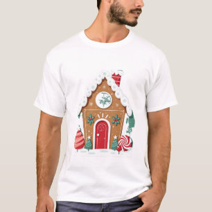 Camiseta Casa de Pão-Branco de Natal em Wonderlan