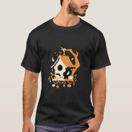 Camiseta Casa de Pássaros Assombrada Fantasma Halloween