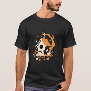 Camiseta Casa de Pássaros Assombrada Fantasma Halloween