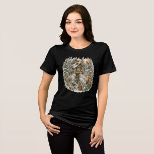Camiseta Casa de Pássaros de Madeira de Inverno Arte da Vid