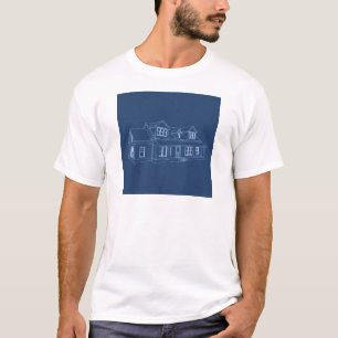 Camiseta Casa: Desenho do impressão azul:
