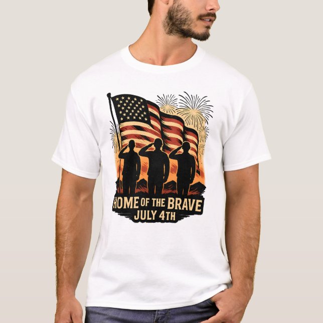 Camiseta Casa dos Militares Patrióticos de 4 de julho (Frente)