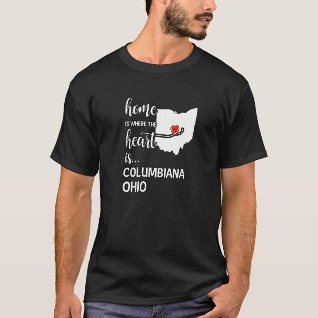 Camiseta Casa É Onde O Coração Está No Condado De Columbian (Frente)