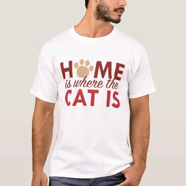 Camiseta Casa É Onde O Gato Está (Frente)