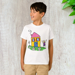 Camiseta Casa Feliz, Casa Colorida e Figura Fixa