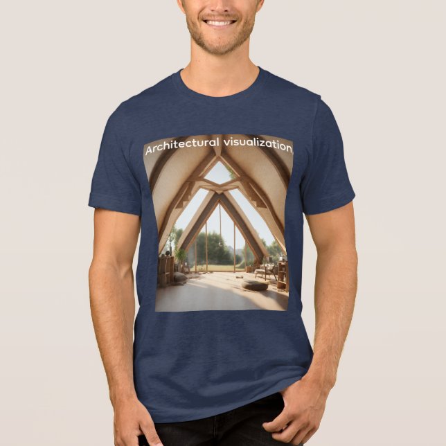 Camiseta Casa Futurista em Construção com Geométrico (Frente)