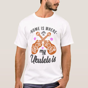 Camiseta Casa Onde Meu Ukulele É Jogador Havaiano
