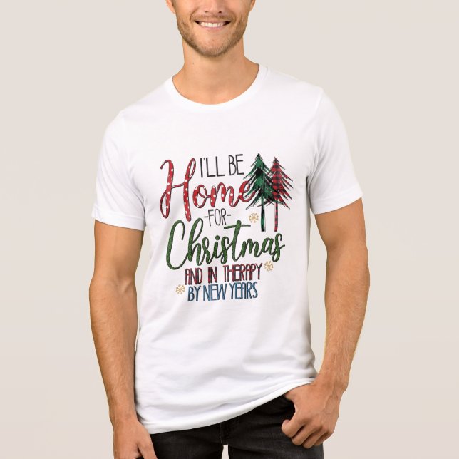 Camiseta Casa para Natal Engraçado Moderno Engraçado Ano No (Frente)