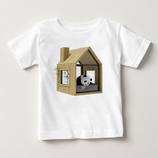 Camiseta Casa Pequena Moderna de Bambu e Vidro (Frente)