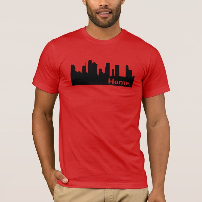 Camiseta Casa - skyline de Houston (Frente)