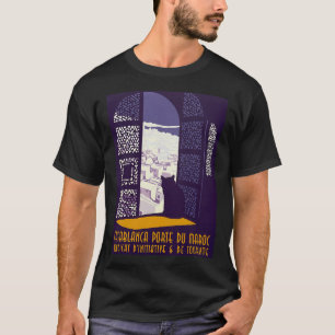 Camiseta Casablanca Porta Do Marrocos. Cartaz de Viagem. Vi