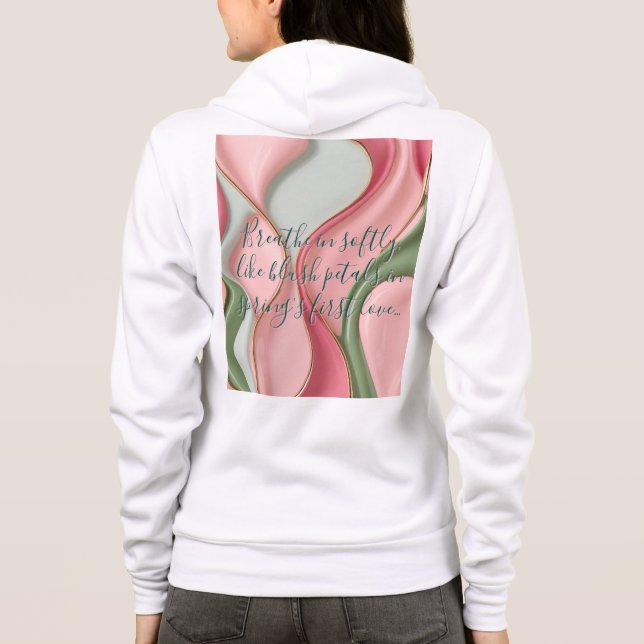Camiseta Casaco com capuz com fecho éclair em gráfico elega (Verso)