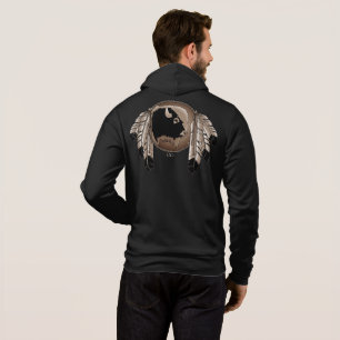 Camiseta Casaco com Capuz de Arte Nativa Animal Espiritual