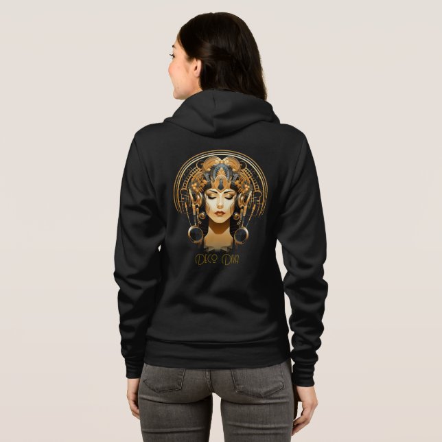Camiseta Casaco com capuz e fecho para mulher (Parte Traseira Completa)