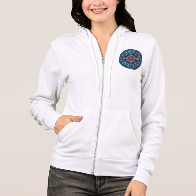 Camiseta Casaco com capuz e fecho para mulher (Frente)