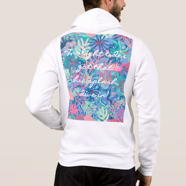 Camiseta Casaco com capuz e zíper completo em gráfico elega (Verso)