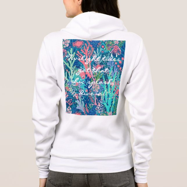 Camiseta Casaco com capuz e zíper completo em gráfico elega (Verso)