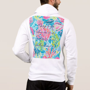 Camiseta Casaco com capuz e zíper completo em gráfico elega