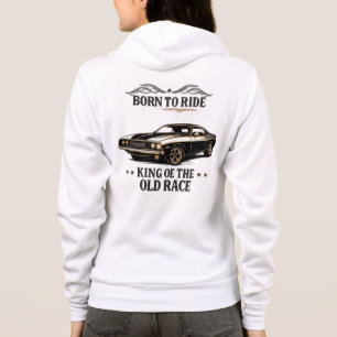 Camiseta Casaco com Capuz e Zíper de Carro Musculoso Clássi