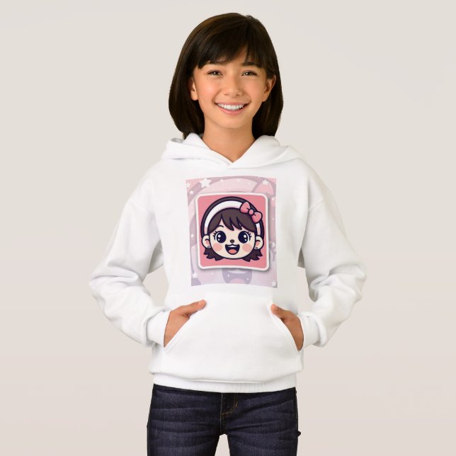 Camiseta Casaco com Capuz para Crianças (Frente Completa)