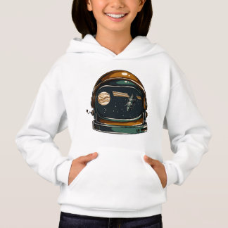 Camiseta Casaco com Capuz para Meninas - Capacete Espacial
