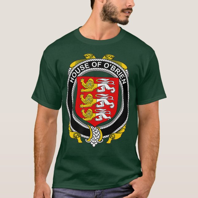 Camiseta Casaco da OBrien de Guarda Familiar de Armas (Frente)
