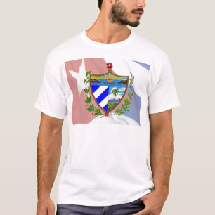 Camiseta Casaco de armas cubanas na bandeira cubana