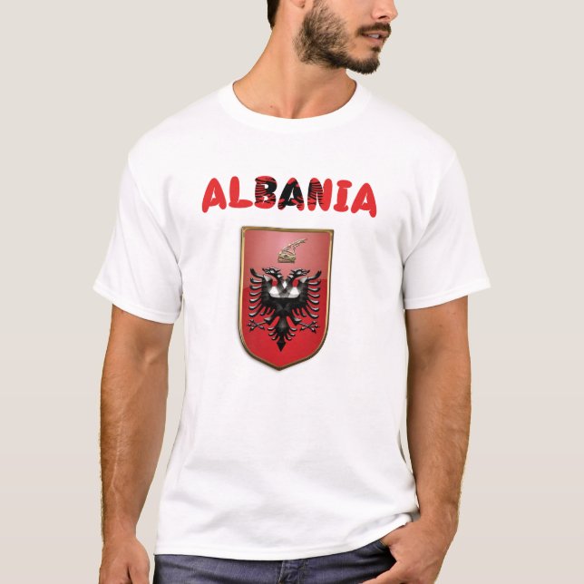 Camiseta Casaco de armas da Albânia (Frente)