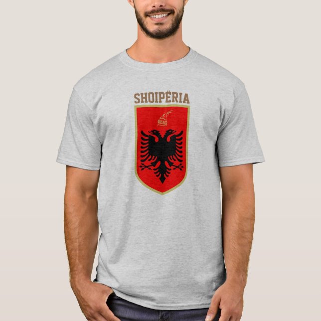 Camiseta Casaco de armas da Albânia (Frente)