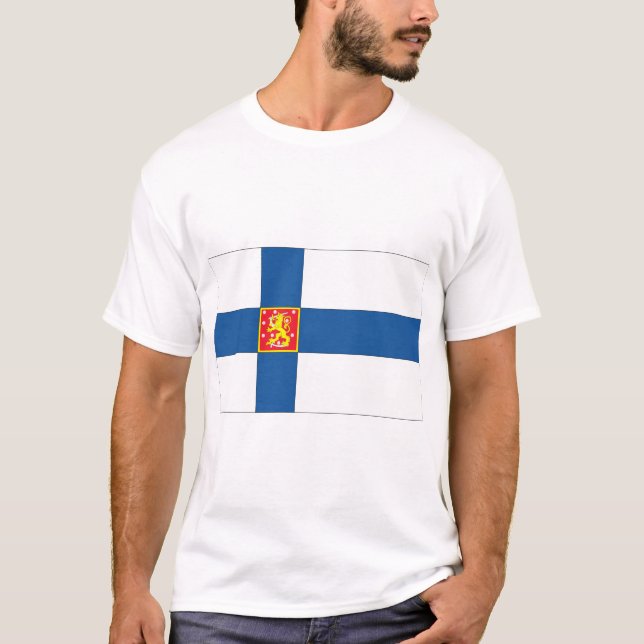 Camiseta Casaco de armas da Finlândia (Frente)