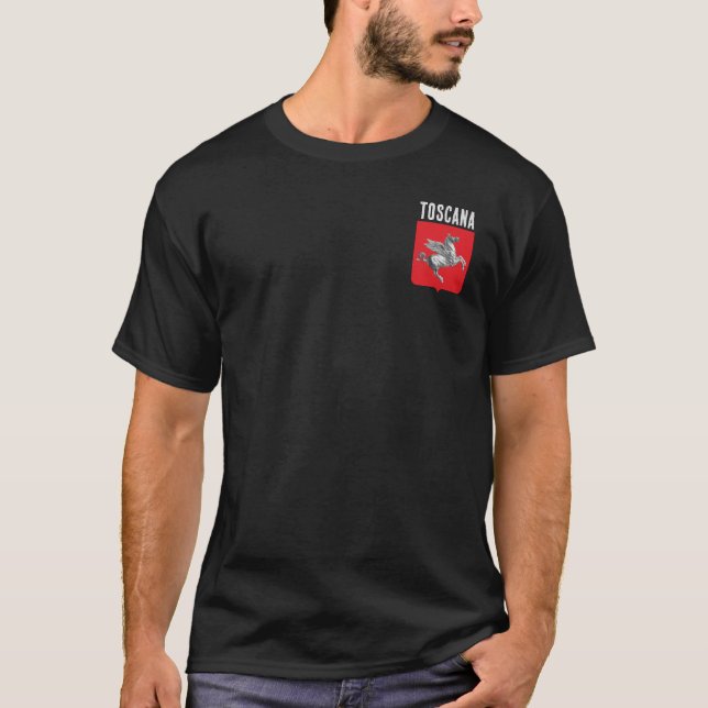Camiseta Casaco de Armas da Toscana, ITÁLIA (Frente)