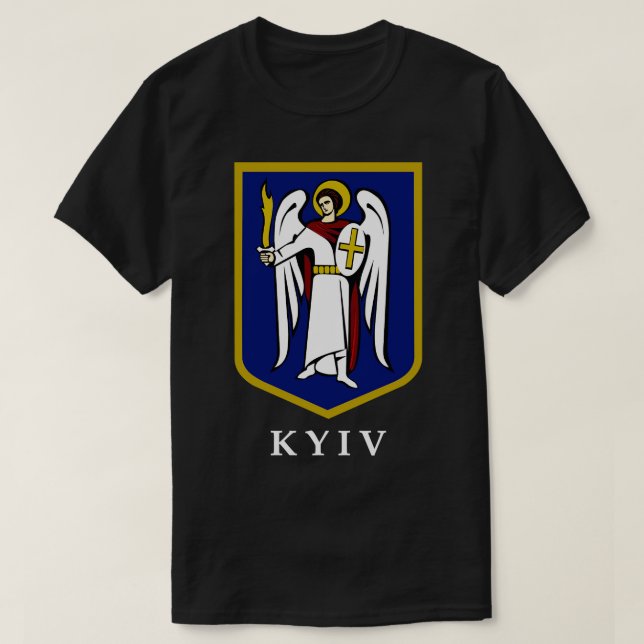 Camiseta Casaco de armas de Kiev Ucrânia 1 (Frente do Design)