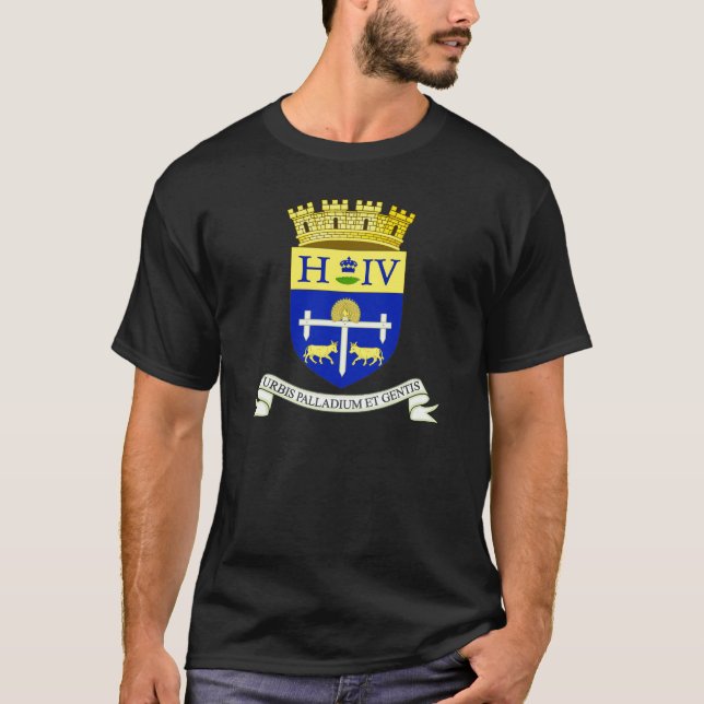 Camiseta Casaco de Armas de Pau, Pirenéus Atlânticos (FRANÇ (Frente)