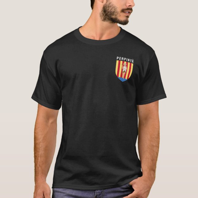 Camiseta Casaco de Armas de Perpignan, FRANÇA (Frente)